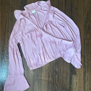 A new day pink polyester blouse size medium